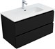 AQUANET Тумба с раковиной Вега 2.0 90 2 ящ. цв.черный (раковина Ирис) AQUANET-344743