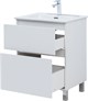 AQUANET Тумба с раковиной Вега 60 (Flat) напольная 2 ящ. цв. белый глянец AQUANET-345380