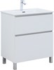 AQUANET Тумба с раковиной Вега 70 (Flat) напольная 2 ящ. цв. белый глянец AQUANET-345381