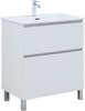 AQUANET Тумба с раковиной Вега 70 (Flat) напольная 2 ящ. цв. белый глянец AQUANET-345381