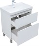 AQUANET Тумба с раковиной Вега 70 (Ирис) напольная 2 ящ. цв. белый глянец AQUANET-345376