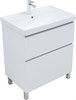 AQUANET Тумба с раковиной Вега 70 (Ирис) напольная 2 ящ. цв. белый глянец AQUANET-345376