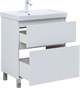 AQUANET Тумба с раковиной Вега 70 (Ирис) напольная 2 ящ. цв. белый глянец AQUANET-345376