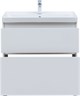 AQUANET Тумба с раковиной Вега 80 (Ирис) напольная 2 ящ. цв. белый глянец AQUANET-345377