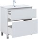 AQUANET Тумба с раковиной Вега 80 (Ирис) напольная 2 ящ. цв. белый глянец AQUANET-345377