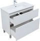AQUANET Тумба с раковиной Вега 90 (Flat) напольная 2 ящ. цв. белый глянец AQUANET-345383