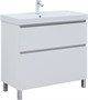 AQUANET Тумба с раковиной Вега 90 (Ирис) напольная 2 ящ. цв. белый глянец AQUANET-345378