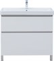 AQUANET Тумба с раковиной Вега 90 (Ирис) напольная 2 ящ. цв. белый глянец AQUANET-345378