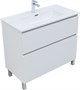 AQUANET Тумба с раковиной Вега 90 (Ирис) напольная 2 ящ. цв. белый глянец AQUANET-345378