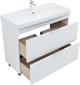 AQUANET Тумба с раковиной Ирис new 100 напольная 2 ящ. цв.белый глянец AQUANET-342096