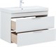 AQUANET Тумба с раковиной Ирис new 90 подвесная 2 ящ. цв. белый глянец AQUANET-342092