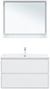 AQUANET Тумба с раковиной Милан 100 цв. белый глянец AQUANET-340155