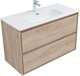 AQUANET Тумба с раковиной Милан 100 цв. дуб светлый AQUANET-340170