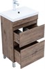 AQUANET Тумба с раковиной Нота New 50 напольная, дуб веллингтон табак AQUANET-345794