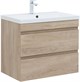 AQUANET Тумба с раковиной Нота new 75 цв.дуб светлый AQUANET-335881