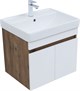 AQUANET Тумба с раковиной Оптима 60 цв. дуб рустикальный/белый сатин AQUANET-345352