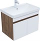 AQUANET Тумба с раковиной Оптима 80 цв. дуб рустикальный/белый сатин AQUANET-345360