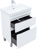 AQUANET Тумба с раковиной Слим 60 напольная 2 ящ. цв.белый сатин AQUANET-348178