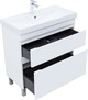 AQUANET Тумба с раковиной Слим 80 напольная 2 ящ. цв.белый сатин AQUANET-348182