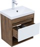 AQUANET Тумба с раковиной Тренд 50 цв. дуб рустикальный/белый сатин AQUANET-345808
