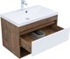 AQUANET Тумба с раковиной Тренд 75 цв. дуб рустикальный/белый сатин AQUANET-345810