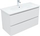AQUANET Тумба с раковиной Эмбер 105 2 ящ. цв.белый матовый (раковина Urban) AQUANET-332498