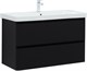 AQUANET Тумба с раковиной Эмбер 105 2 ящ. цв.черный матовый (раковина Luxury) AQUANET-332491