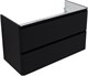 AQUANET Тумба с раковиной Эмбер 105 2 ящ. цв.черный матовый (раковина Luxury) AQUANET-332491