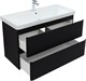 AQUANET Тумба с раковиной Эмбер 105 2 ящ. цв.черный матовый (раковина Luxury) AQUANET-332491
