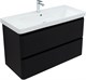 AQUANET Тумба с раковиной Эмбер 105 2 ящ. цв.черный матовый (раковина Luxury) AQUANET-332491