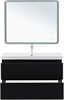 AQUANET Тумба с раковиной Эмбер 105 2 ящ. цв.черный матовый (раковина Luxury) AQUANET-332491