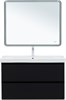 AQUANET Тумба с раковиной Эмбер 105 2 ящ. цв.черный матовый (раковина Luxury) AQUANET-332491