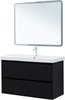 AQUANET Тумба с раковиной Эмбер 105 2 ящ. цв.черный матовый (раковина Luxury) AQUANET-332491
