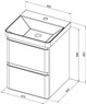 AQUANET Тумба с раковиной Эмбер 50 2 ящ. цв.белый матовый (раковина Luxury) AQUANET-332496