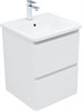 AQUANET Тумба с раковиной Эмбер 50 2 ящ. цв.белый матовый (раковина Luxury) AQUANET-332496