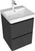 AQUANET Тумба с раковиной Эмбер 50 2 ящ. цв.черный матовый (раковина Urban) AQUANET-332506