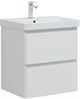 AQUANET Тумба с раковиной Эмбер 60 2 ящ. цв.белый матовый (раковина Luxury) AQUANET-332494