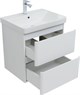 AQUANET Тумба с раковиной Эмбер 60 2 ящ. цв.белый матовый (раковина Luxury) AQUANET-332494