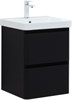 AQUANET Тумба с раковиной Эмбер 60 2 ящ. цв.черный матовый (раковина Luxury) AQUANET-332495