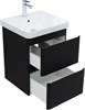 AQUANET Тумба с раковиной Эмбер 60 2 ящ. цв.черный матовый (раковина Luxury) AQUANET-332495