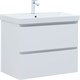 AQUANET Тумба с раковиной Эмбер 80 2 ящ. цв.белый матовый (раковина Luxury) AQUANET-332492
