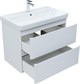AQUANET Тумба с раковиной Эмбер 80 2 ящ. цв.белый матовый (раковина Luxury) AQUANET-332492