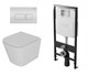 DK Комплект Унитаз подвесной безободковый D&K Berlin DT1436516, 490*340*350мм, сиденье микролифт, белый+Инсталляция рамная скрытого монтажа D&K DI8055119, 550*100*1190мм, для подвесного унитаза, универсальная+Клавиша смыва D&K Berlin DB1439016, белый DS1431626