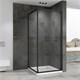ABBER Schwarzer Diamant Душевой уголок квадратный двери раздвижные размер 90x90 см, профиль - черный / стекло - прозрачное AG0A090B