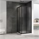 ABBER Schwarzer Diamant Душевой уголок квадратный двери раздвижные размер 100x100 см, профиль - черный / стекло - матовое AG02100BMH