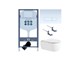 AQUATEK Set ЕВРОПА New-013/023 (рама INS-0000023+крепление KKI-0000002 +кнопка KDI-0000013 + унитаз AQ1106L-00+тонкое сиденье с механиз) Set AQUATEK ЕВРОПА New-013/023
