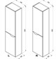 RAVAK Classic Пенал подвесной ширина 40 см, белый / серый X000001475