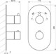 RAVAK Смеситель скрытого монтажа термостатический Espirit ES 063.20BLM.O2.RB07C, с переключателем ванна/душ, для R-box, черный матовый X070286