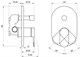 RAVAK Смеситель скрытого монтажа CR II 065.20BL.O2 ЧЕРНЫЙ (2 вывода) + нужен RB 070.50 (X070052) X070466