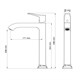 WONZON & WOGHAND Смеситель для раковины высокий FLEX, Хром (WW-88019072-CR) WW-88019072-CR